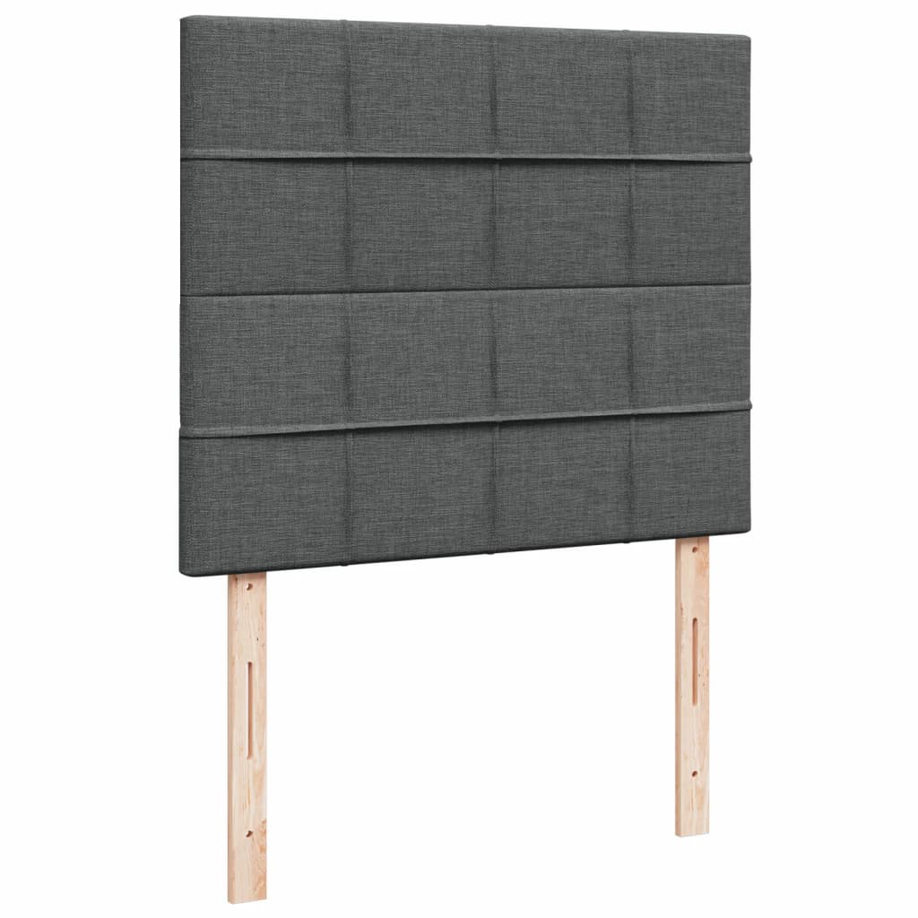 Box Spring Bed with Mattress Dark Gray 120 X 190 Cm Fabric