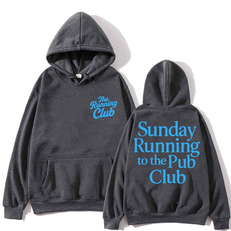 Sonntag Laufen Zum Pub Club Hoodie Herren Damen Sport Trendige Sportbekleidung Fleece Übergroß Lässig Beliebte Sweatshirts