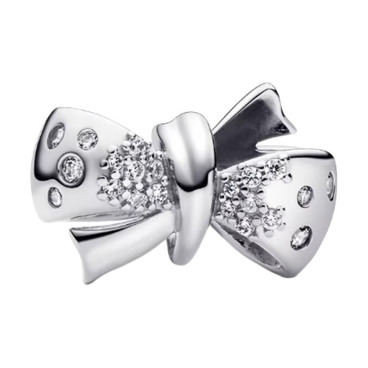 Pandora Solid Color Bow Design 925 Silver Pendant Women pendant 793442CO1 Box