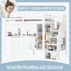 Bunk Bed 90x200, Children's Bed with Desk and Drawers, Storage Bed with Open Storage Cabinet and Stowable Stepladder, Bed Frame with Slat...