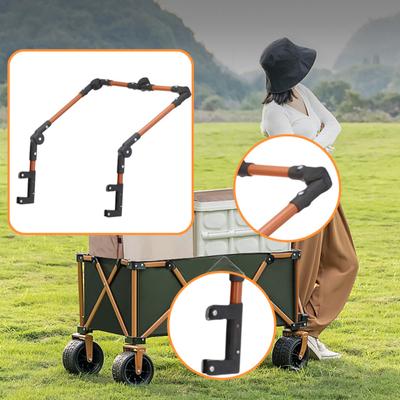 Camping Wagon Handle 180 Degrees Adjustable Folding Wagon Push Handle Outdoor Garden Cart Grocery Trolley Push Pull Bar Accessories