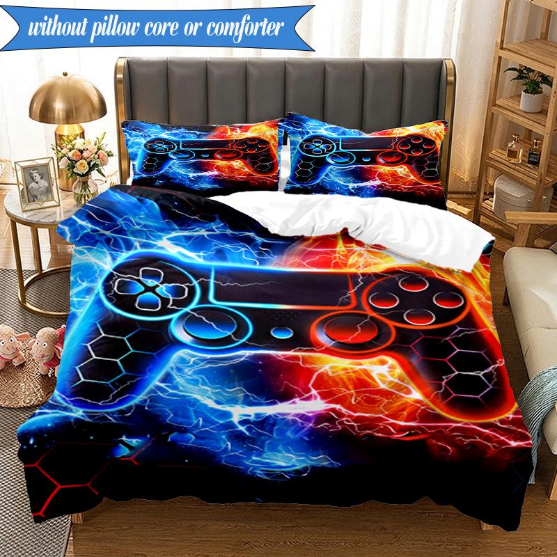 Electric Gaming Control 3pcs K-pop Music Group Bedding set,Ideal for Bedroom, Dormitory,Including Duvet Cover And 2pcs Pillowcases,Fan Gifts