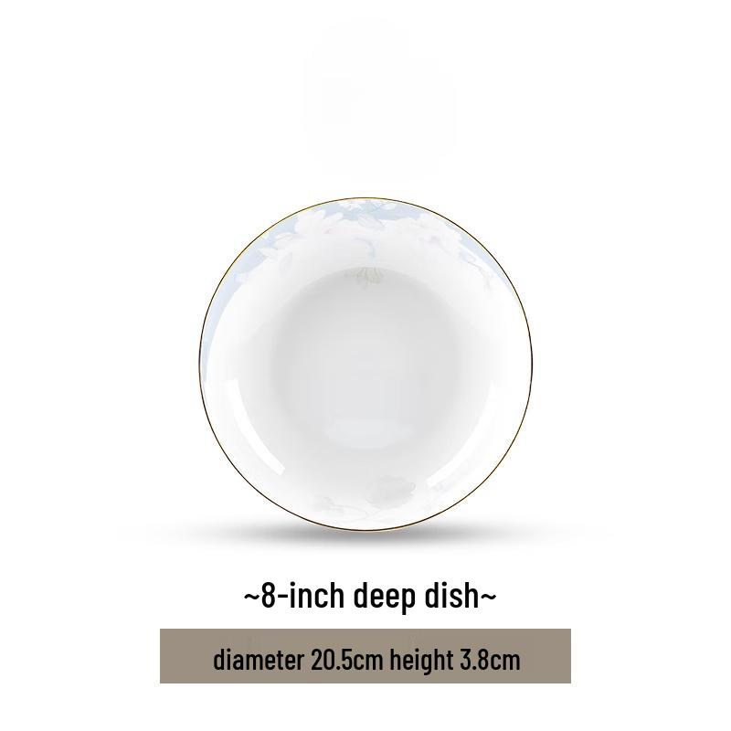 Assiette Plate en Céramique Qin Yun de Jingdezhen