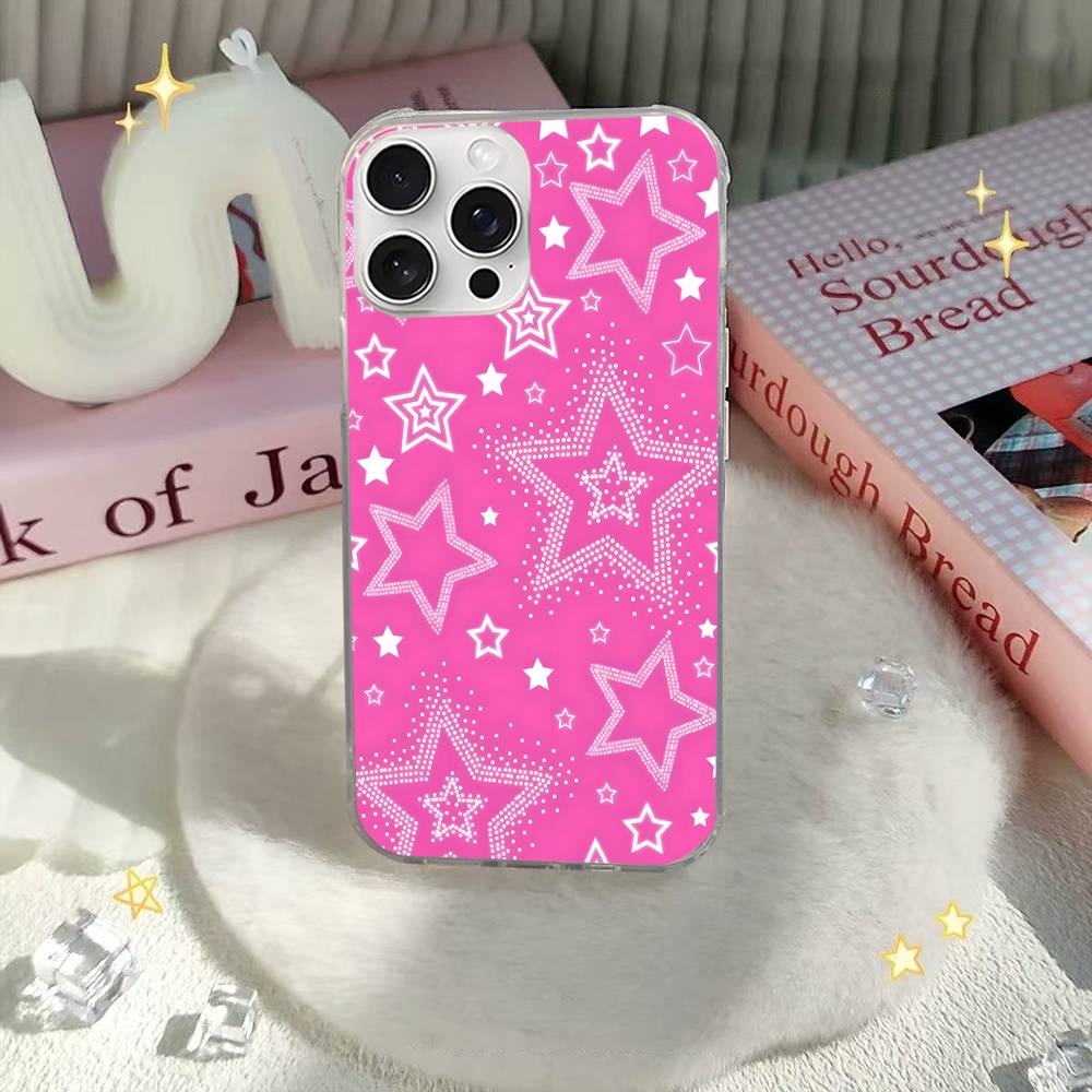 Cartoon Star For IPhone 17 16 15 14 Plus 13 12 11 Pro Max Phone Cover Back Satin Colorful Surface