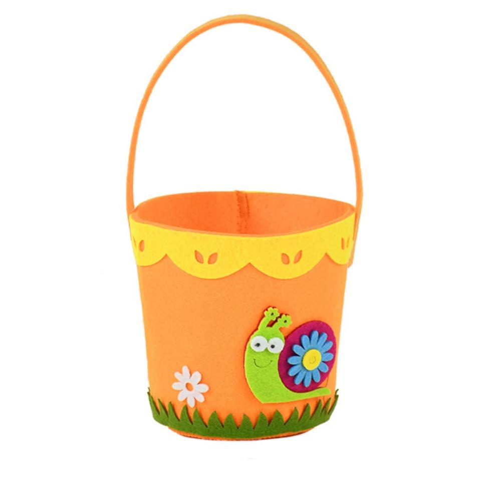 Cartoon Rabbit Egg Basket Colorful Chicken Egg Hunt Basket Easter Felt Basket  Children Gifts