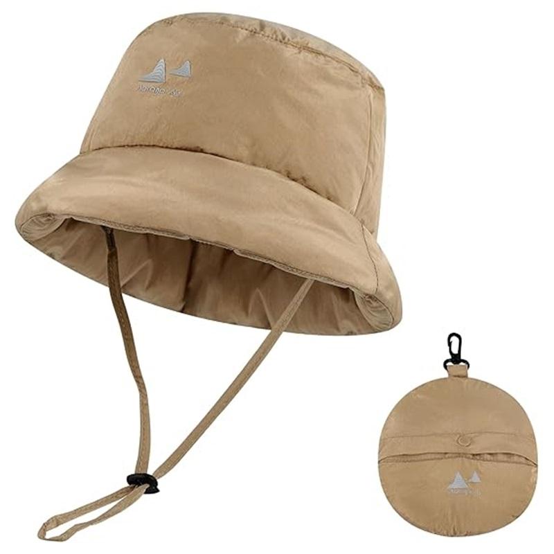 1Pc Lightweight Folding Padded Warm Hats Women Winter Bucket Hat Waterproof Cap