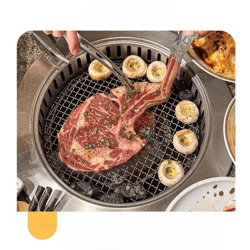 Oeny Round Stainless Steel BBQ Grill Net