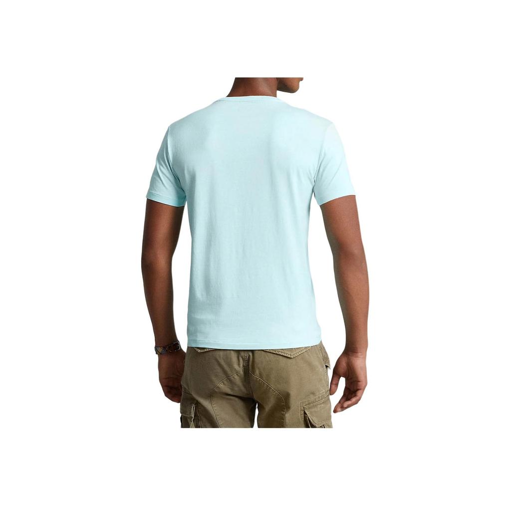 Polo Ralph Lauren SS23 Casual Logo Embroidered Crew Neck Short Sleeve T-Shirt Men Tops Mint-Blue 710671438-289
