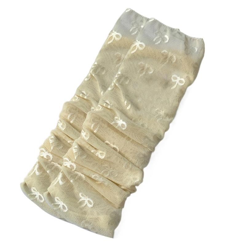 Womens Long Arm Leg Sleeves Ultrathin Lace Sun Protective Cooling Ice Silk Arm Leg Covers Fingerless Gloves Accessories