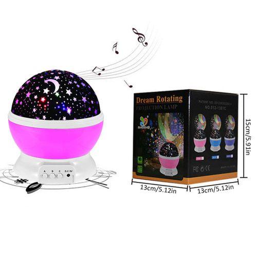 Baby-Nachtlicht mit Musik-Sternprojektor, romantische rotierende Tischlampe für Kinder, mehrere Farben