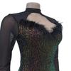 C7055 European & American Sequin Deep V Long Sleeve Mini Dress - Women's Fashion