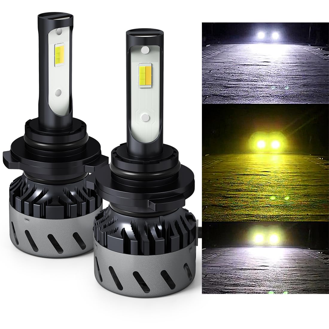 

POOPEE 3 Color Switching LED Headlight Fog Light for Cars Integrated DC12 V Philips HB4(9006) белый