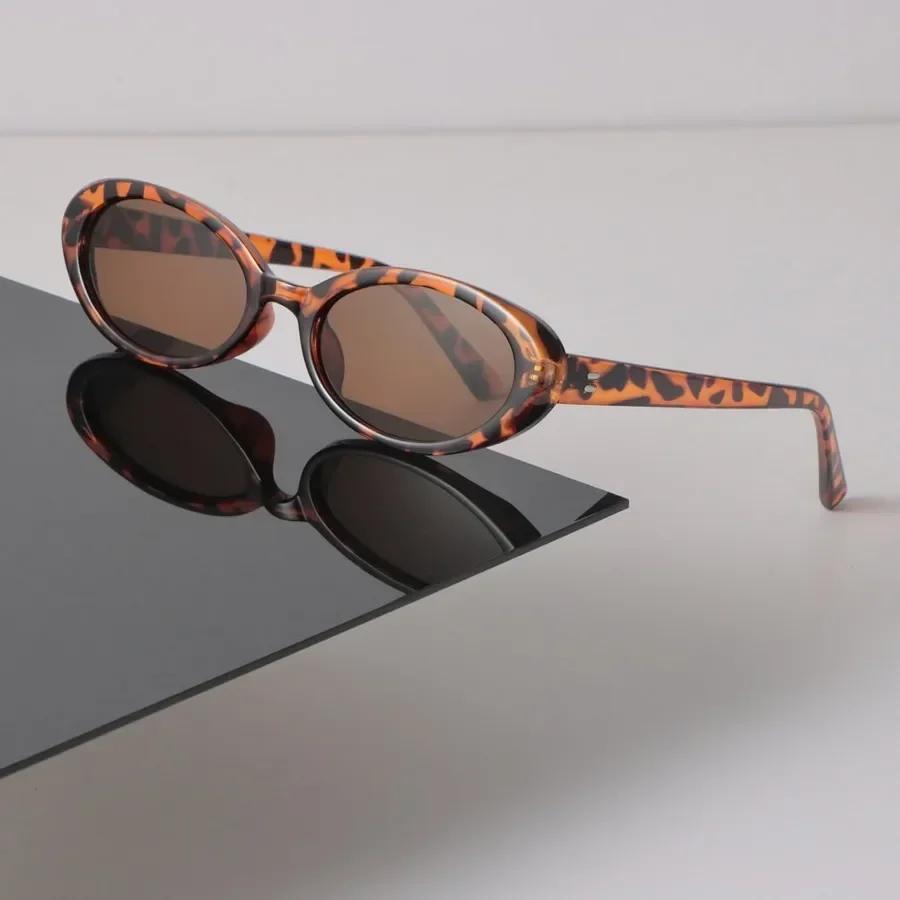 Designer Oval Sunglasses Women Men Retro Black Sun Glasses Luxury Personality Eyewear Mirror Small Frame Brand