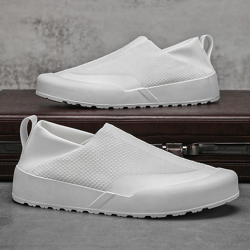 Douyin Kuaishou Hat Den Gleichen Stil, Trendige Herrenschuhe mit einem Pedal, Atmungsaktive und vielseitige Herren-Freizeitschuhe aus Fliegenstrickmesh.