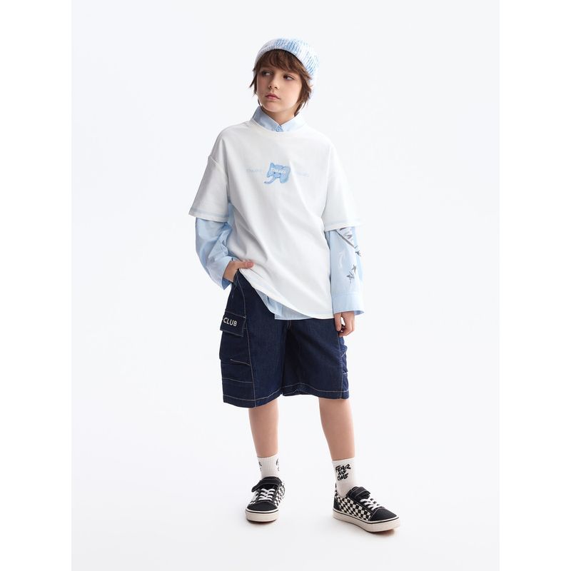 [Anti-Fading] Mqd Children's Clothing Boys' Denim Shorts Summer New Style Kids' Workwear Knee-Length Casual Pants