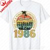 Divertente 40 Anni Vintage Febbraio 1986 Regalo 40° Compleanno Maglietta Uomo Abbigliamento Harajuku Streetwear Magliette Grafiche Unisex Top