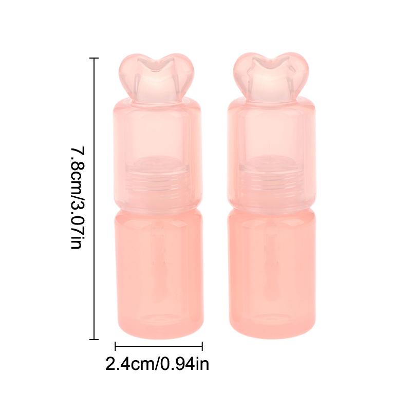 1Pcs 3.5Ml Empty Lip Gloss Tube Plastic Refillable Bottles Liquid Lipstick Container Pink Peach Heart Cover Lipgloss Bottle