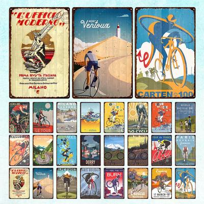 Mountain Bike Vintage Poster Landscape Metal Plate Plaque Wall Decor Iron Retro Posters Man Cave Bar Club Decoration Artwork