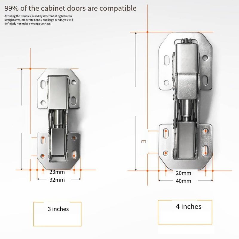 1/10PCS Hidden Hinges for Cabinet Doors Frameless Cabinet Hinge Concealed Surface Mount Cabinet Holefree Folding Hinges 3 4 Inch