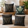 Celestial Moth Cushion Cover Durable Hypoallergenic Organic Linen Pillow Cover Short Size Washable SkinFriendly