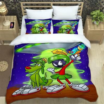 Marvin The Martian Comfortable Duvet Quilt Cover Pillowcase Bedding Set Children Bedroom Decoration Home Textile