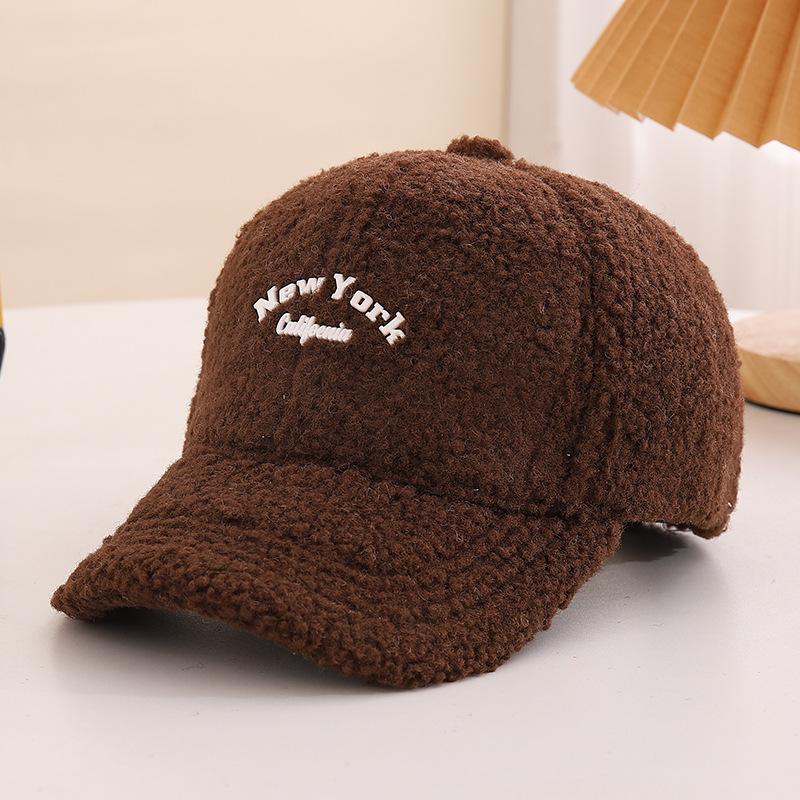 Children's Hat Korean Style Boys and Girls Lamb Velvet Warm and Cold Proof Duck Cap Autumn and Winter Cute Baby Baseball Cap Trend