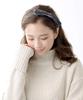 VINGTAINE Velvet Thin Ribbon Simple and Stylish Hair Gray Headband, Slim, Accessory, (HK-218-GY)