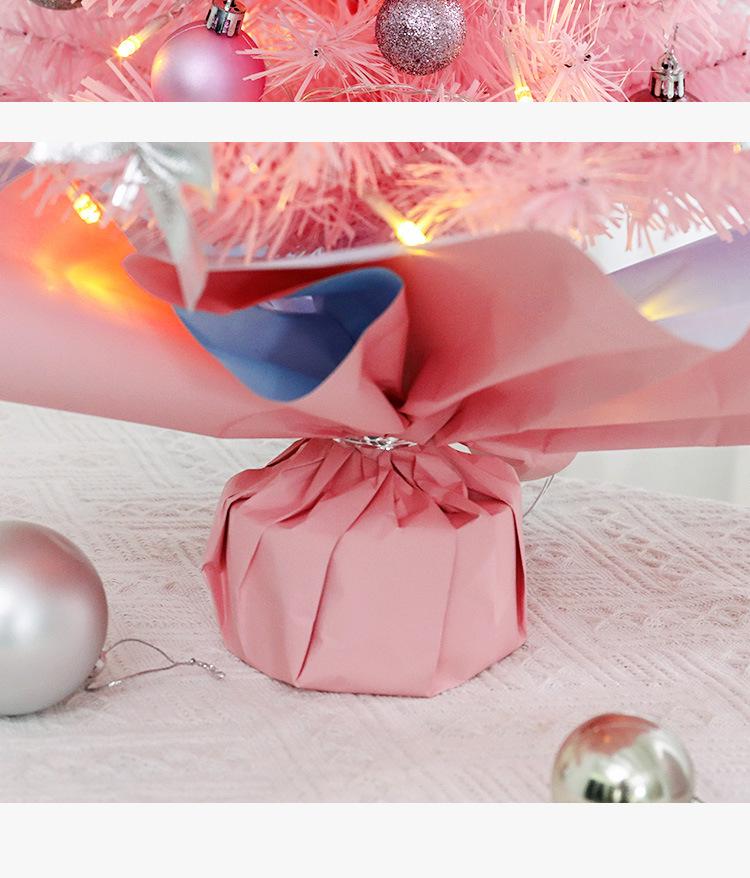 Mini Pink Christmas Tree Set: 45cm & 60cm Desktop Holiday Ornaments.