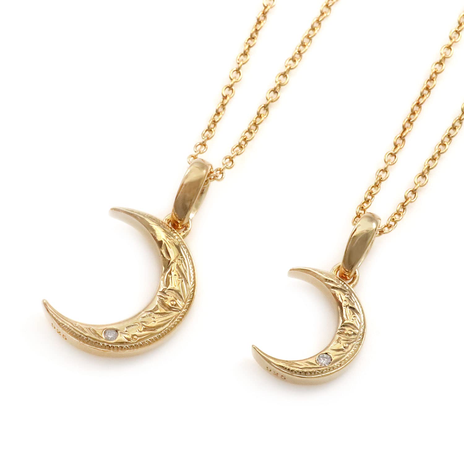 

Пара аксессуаров ожерелье комплект полумесяц гавайское серебро 925 цвет золота [Barzaz] мужские женские