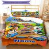 3pcs Custom Name Pupstruction Bedding Set Duvet Cover Closure Includes 1 Duvet Cover & 2 Pillowcases, Soft and Comfortable for All Seasons.
