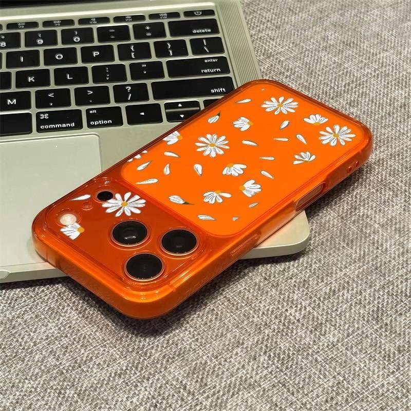 ins small fresh white chrysanthemum suitable for Apple 17/16 large window mobile phone case IP15/14/13 matte 12 fashion 11