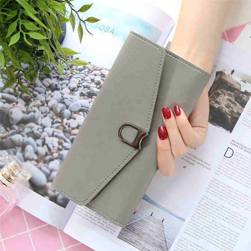 Females Long Clutch Wallets Lady Purses Envelope Wallet PU Leather Women Money Bag