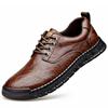 2026 New Genuine Leather Board Shoes Mens Spring Autumn Casual Leather Office Shoes Comfy Outdoor Designer Thick Bottom Shoes