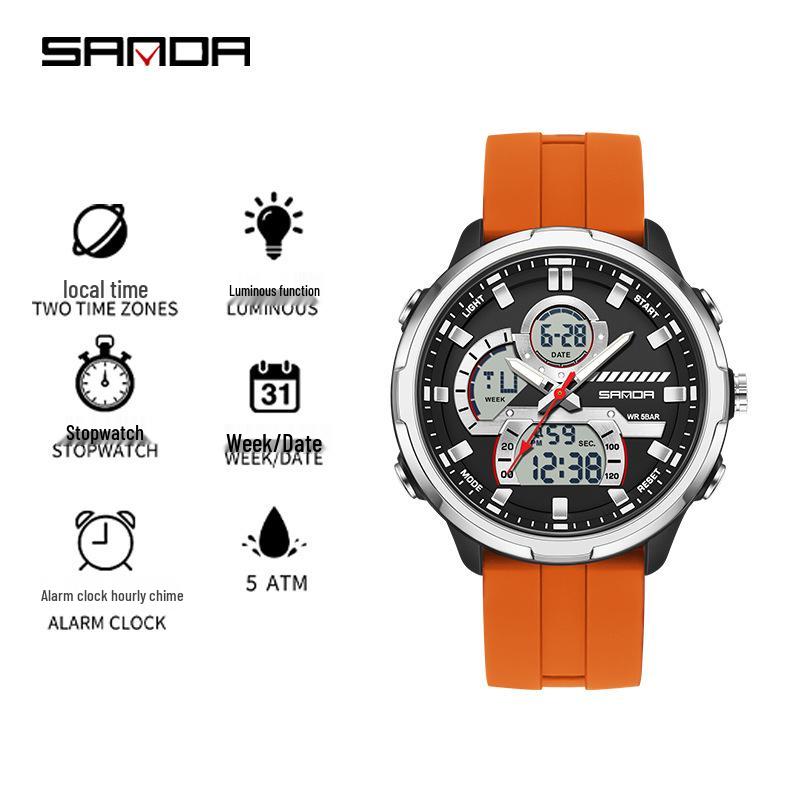 Sanda Youth Luminous Waterproof Multifunctional Men's Sports Watch