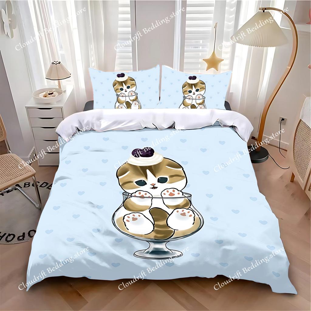 New Duvet Cover Pillowcase Bedding Set Hot Cute M-MofusandS Adult Boy Girl Bedroom Decoration Children Single Double Large Size