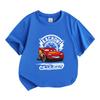 Cartoon Racing Car Print Kids T-Shirt for Boys Girls, 100% Cotton Casual Crew Neck Short Sleeve Tops, Lightweight Breathable Summer Cute Racing Vehicl