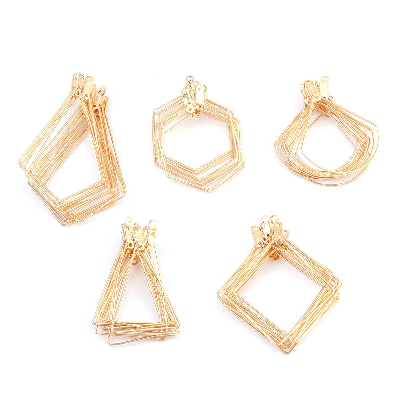 10pcs/lot Geometric Shape Earring Frame Drop Earrings Findings Irregular Ear Wire Hoop for Jewelry Making DIY Earring Findings
