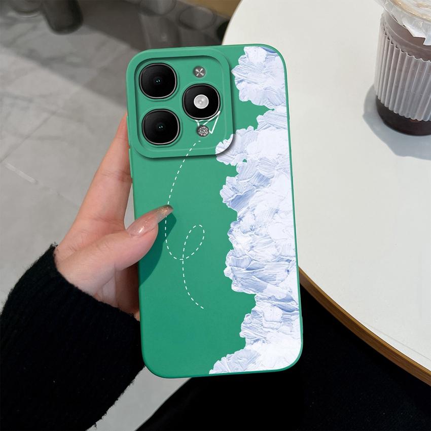 For itel A90 A50C A80 P60 S25 Ultra Power 70 Phone Cover Pretty Flower Pattern Smooth Liquid Silicone Screen Protector Shockproof Case For itel Casing