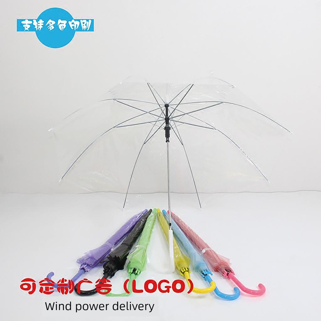 Transparenter Regenschirm mit langem Griff, Manuell, Hoher Ästhetikwert, 8 Speichen, Koreanischer Stil, Transparenter Regenschirm im Instagram-Stil, Student Influencer