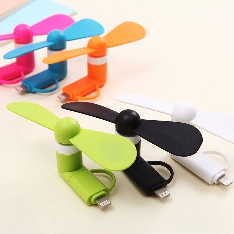 Apple Phone Mini Plugin Fan With Soft Blades Portable Cooling For Commuting And Office