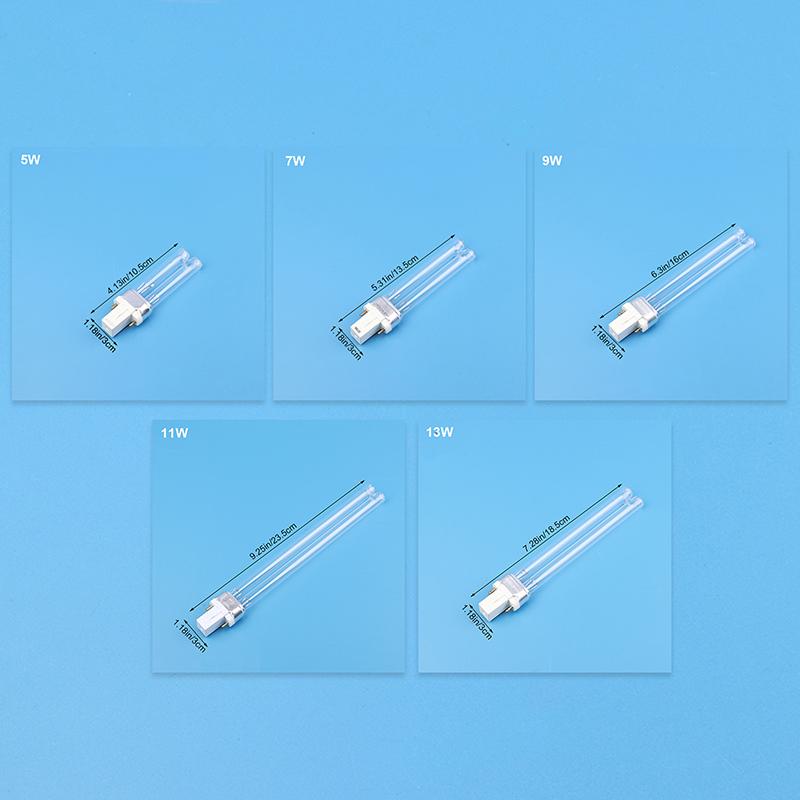 1 stk UV-lyspærer Akvarium Fisketank Dam Ultrafiolett Steriliseringslampe Rør For G23 5W 7W 9W 11W 13W UVC H-formet Rør