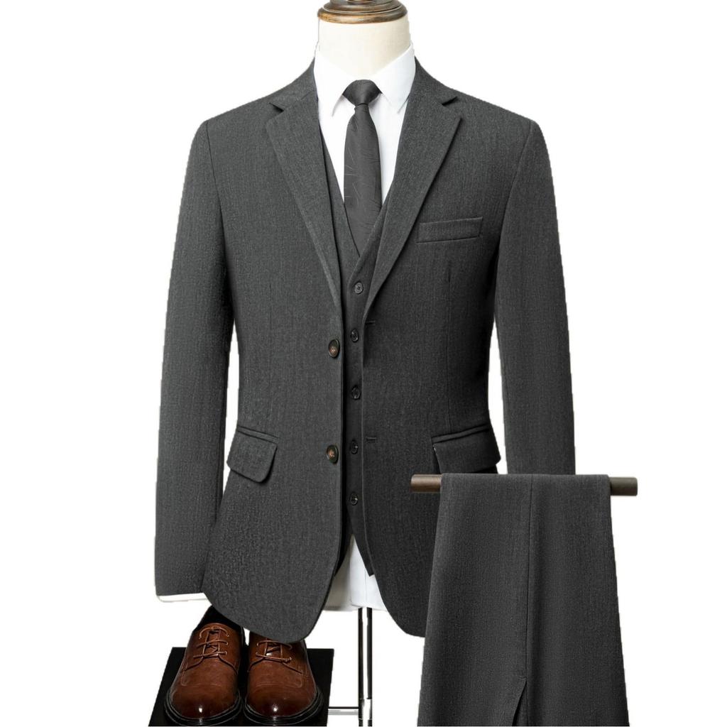 Men's Slim-Fit Business Casual Suit Set for Weddings and Interviews