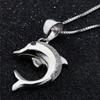 925 Sterling Silver Temperament Cute Dolphin Zircon Pendant Necklace, Birthday Party Anniversary Gift, Ladies Jewelry
