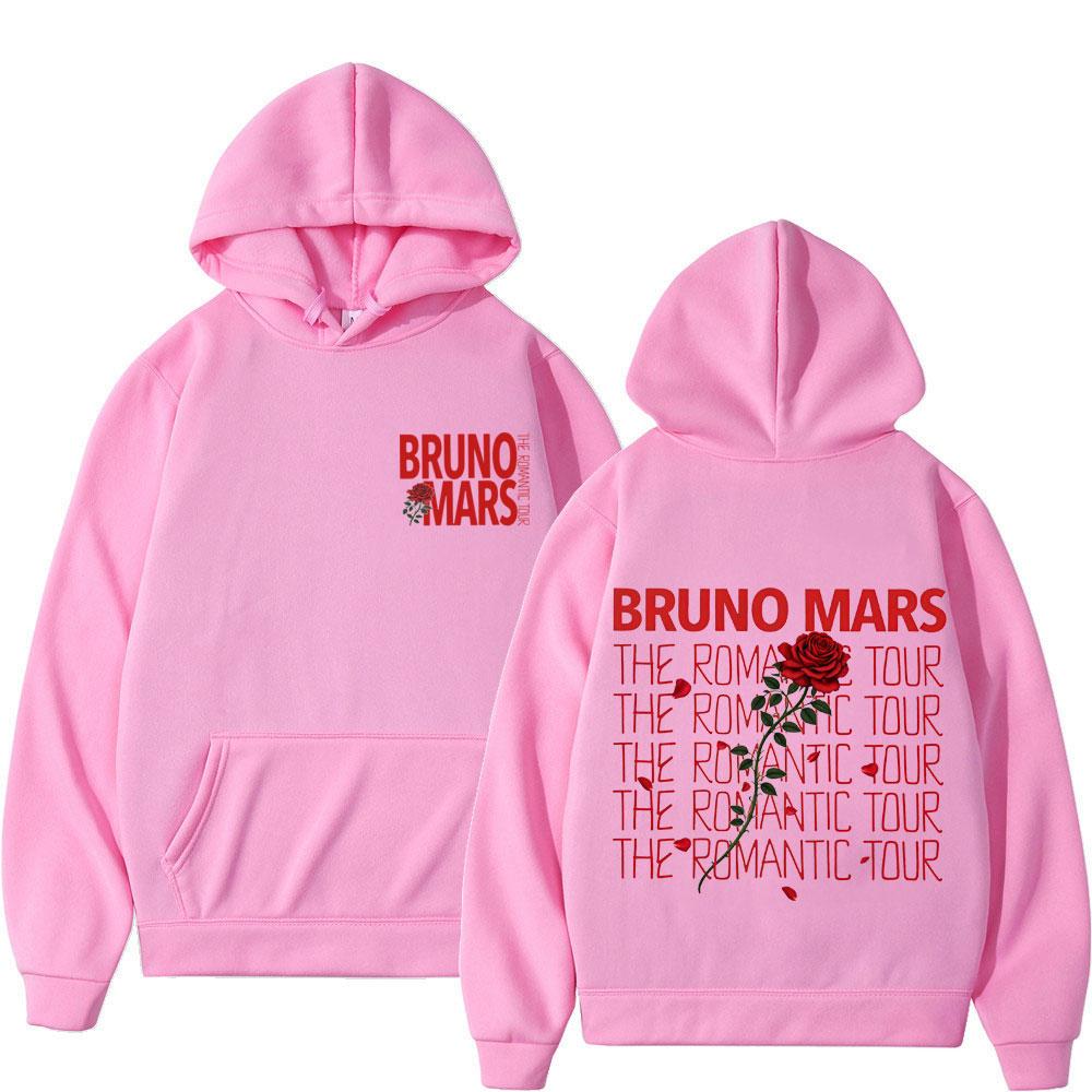 Bruno Mars The Romantic Tour 2026 Print Hoodie Unisex Fashion Pullover Long Sleeves Loose Aesthetic Sweatshirts Fan Gifts