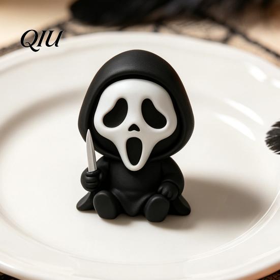 Halloween Decorative Item Mini Screaming Skeleton Figurine, 3D Printed Collectible Black And White Spooky Gift Ornament, Creepy Statue for Desktop
