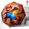 Mario Grafitti Automatic Opening and Closing Umbrella - Lightweight 3-Fold Design, Suitable for Fans, Travel, Daily Use - Official Product, Interestin