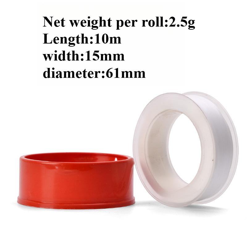 

10/15/20М Стрічка для водопровідних труб Безмасляна ущільнювальна стрічка Фітинг Стрічка для герметизації різьби Біла Стрічка з сировини для герметизації різьби труб Домашня необхідність 2.5g(about 10m),1pc