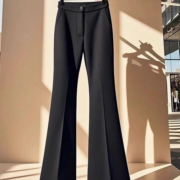 Versatile Slimming High-Waist Women's Cropped Flared Pants - Autumn Style