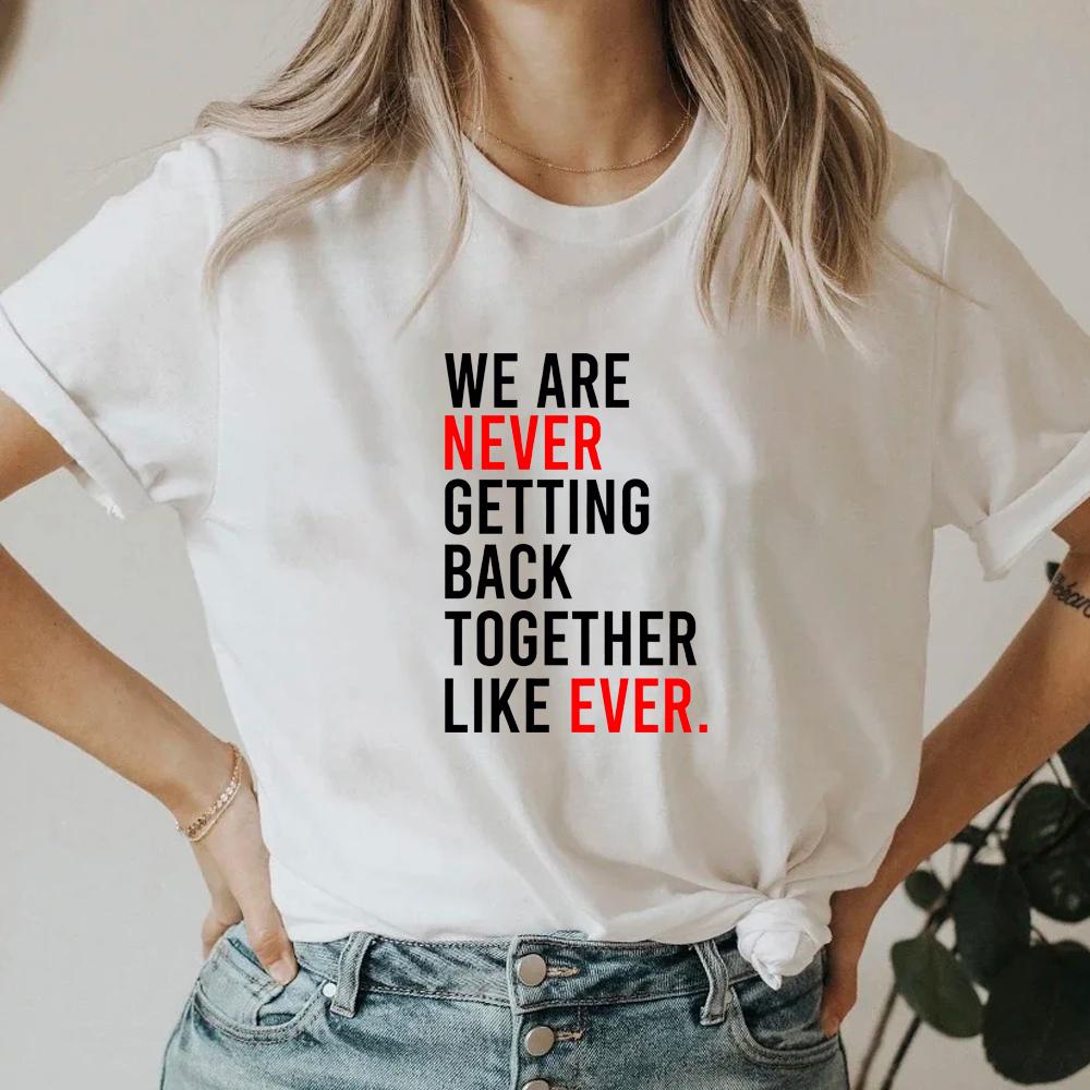 

Футболка «Мы никогда не вернемся вместе» Футболка со смешным слоганом Футболка на день рождения Футболка для вечеринки для девочек Подарок на семейную вечеринку Женская футболка Подарок XXXL белый