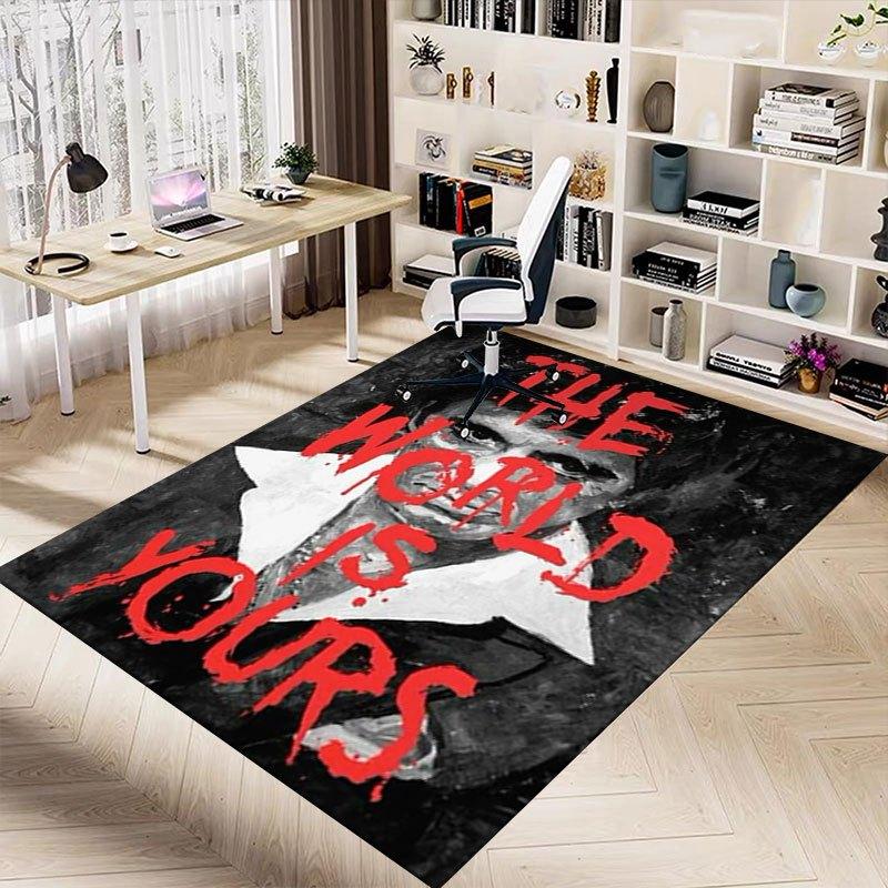 1pc Scarface Office Carpet Chair Mats Soft, Comfortable, All Season,Perfect for Home, Bedroom, or Office Decor, Perfect Gift for